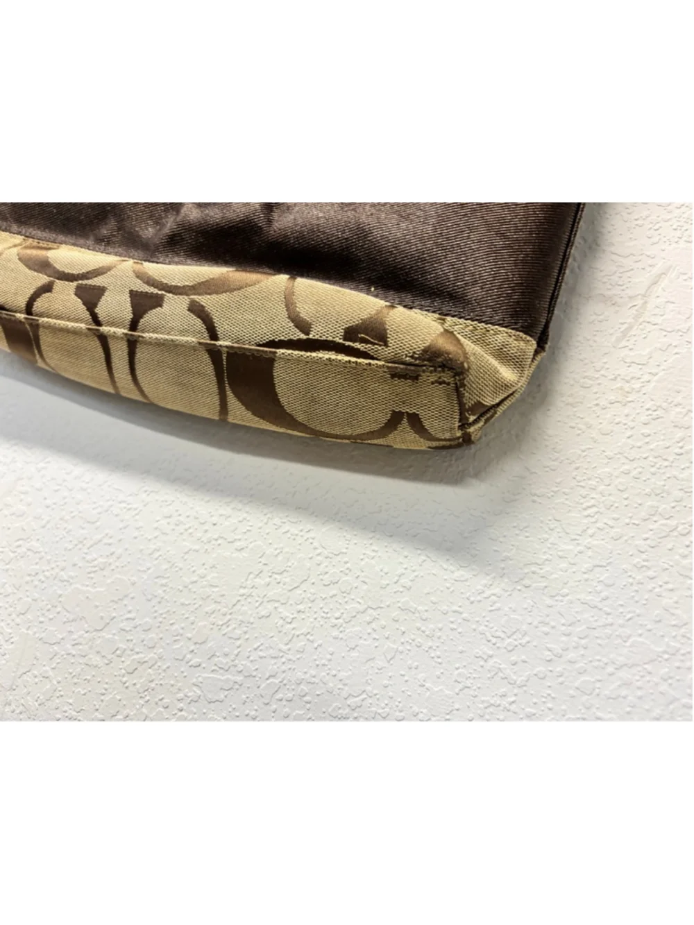 Coach Brown & Beige Signature Canvas Shoulder Bag & Coin Purse Y2K